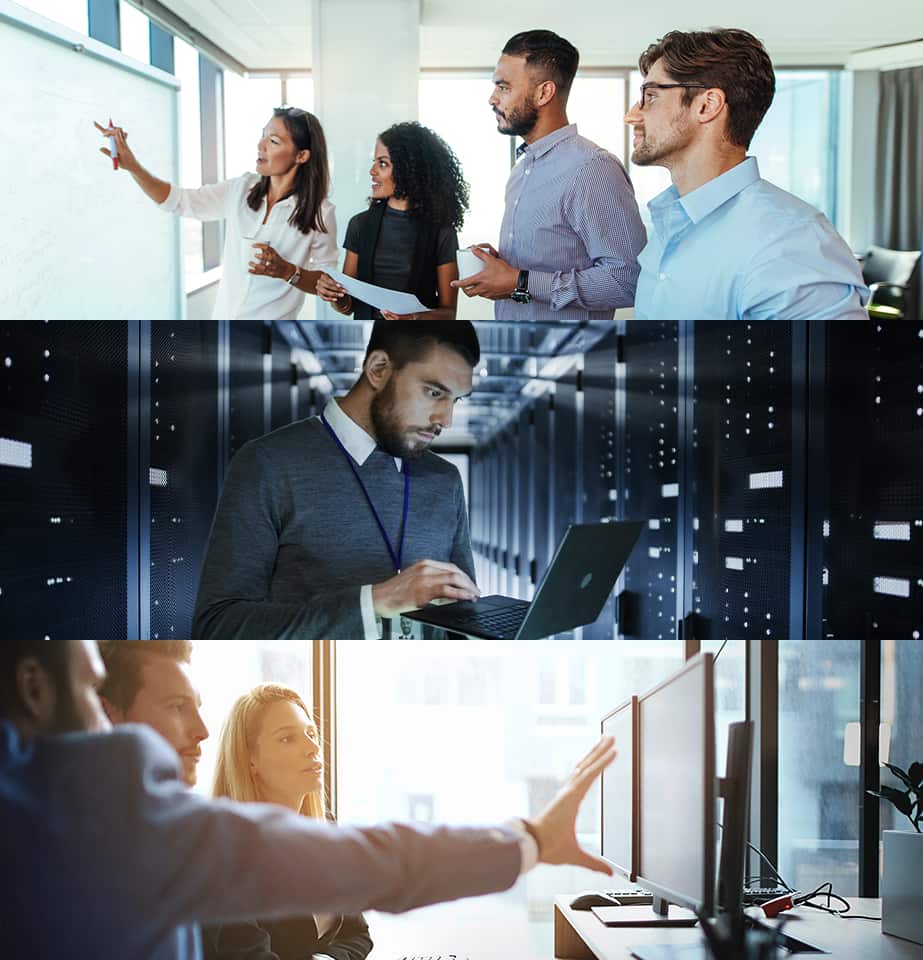 IT professionals planning, building and managing IT services