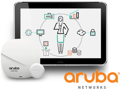 Tablet with Aruba gear