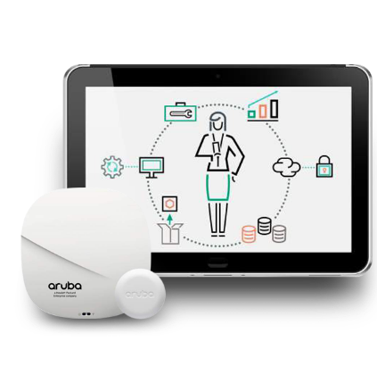 Tablet with Aruba gear